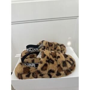 PAJAR Women's Shania Natural Leopard Slipper Size 10 EU 41 Beige Camel Print Tan